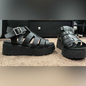 Black platform sandals